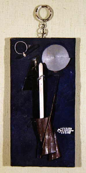 Russian Sailor (abstrakti sävellys), n. 1920 (sekoitustekniikka puupaneelilla) tekijältä Georgy (circle of) Stenberg