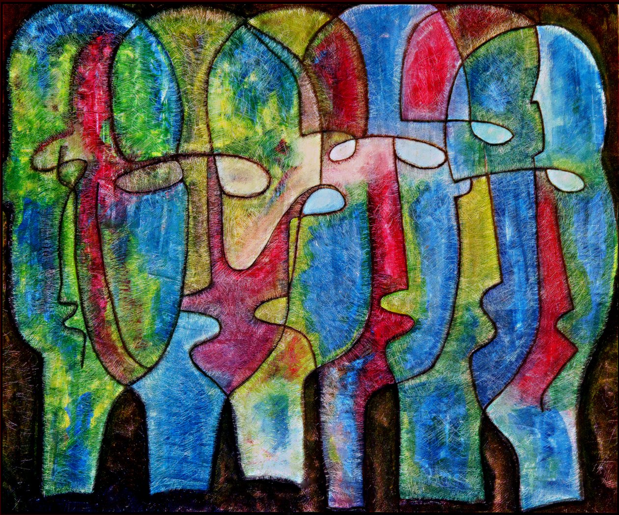 Les Zombis de Fort-Dimanche (Haiti) 2008 (öljy paneelille) tekijältä Gerald Bloncourt