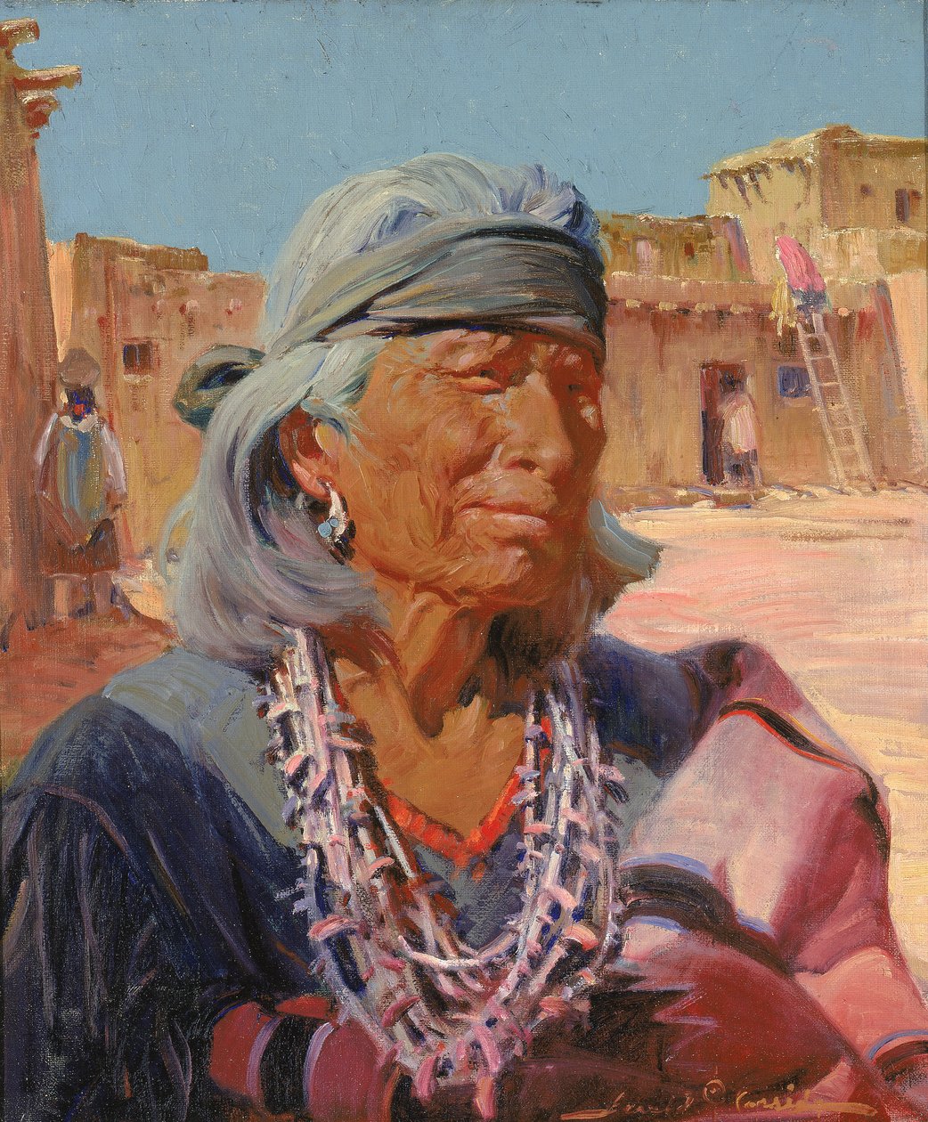 Zunin vanha mies, ylipappi Cacique, 1924. tekijältä Gerald Cassidy
