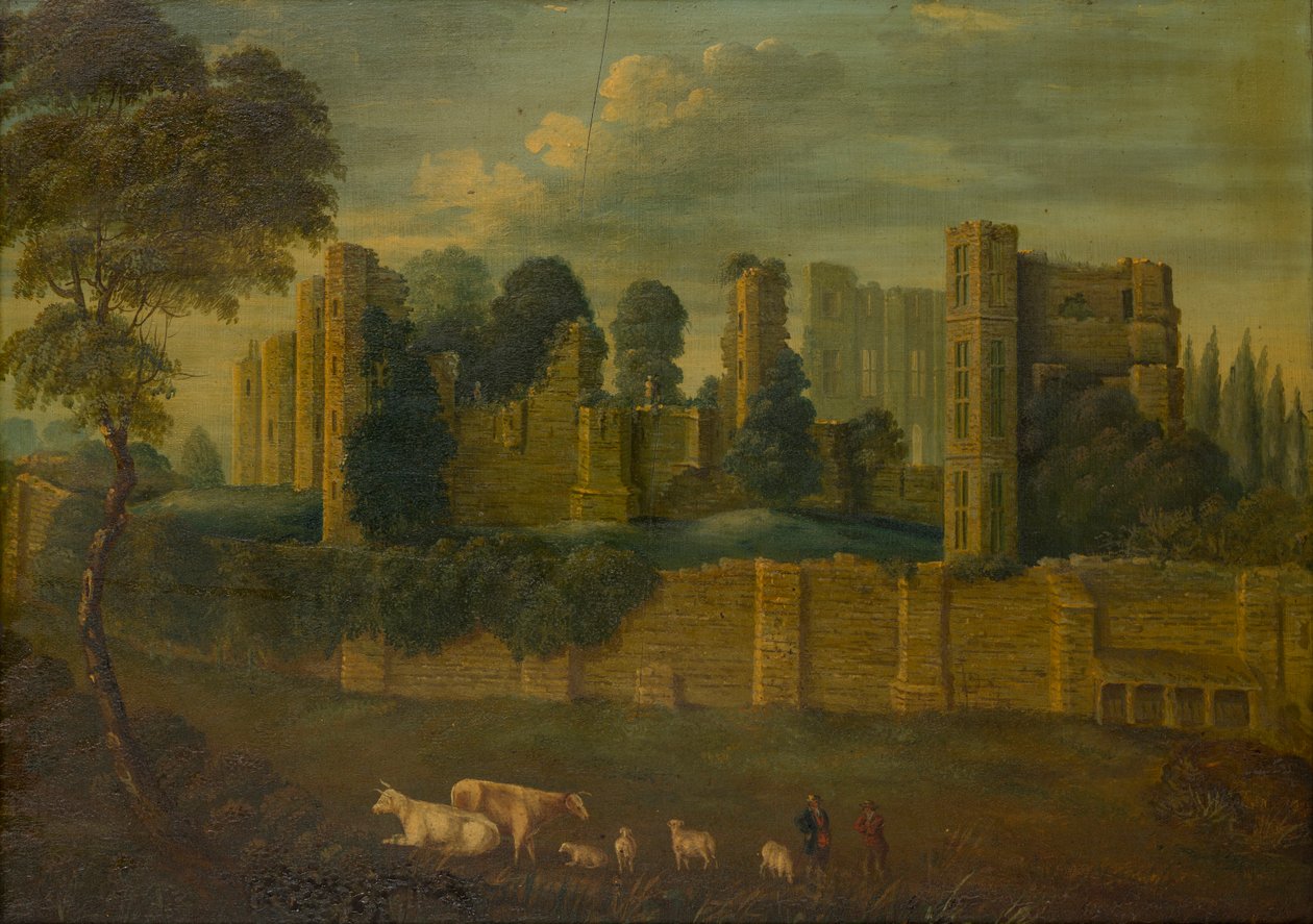 Kenilworth Castle, Warwickshire, n. 1867-1870 (öljy paneelille) tekijältä Gerald Orlando Manners Bridgeman