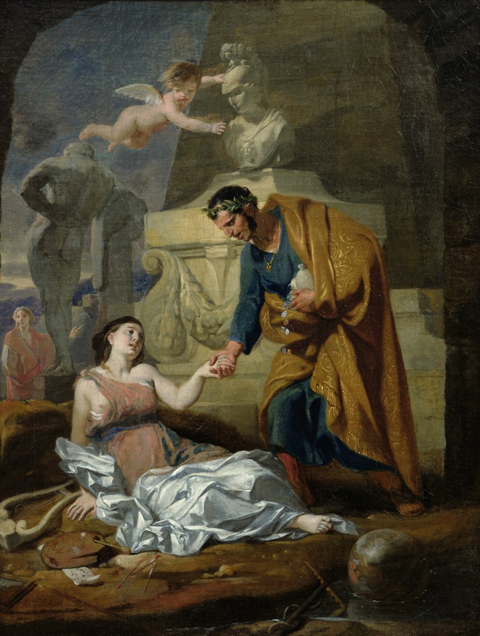 Taiteen ja holhouksen allegoria eli keisari Augustus (63-14 eKr.) taiteen tukena, 1660-69 tekijältä Gerard de Lairesse
