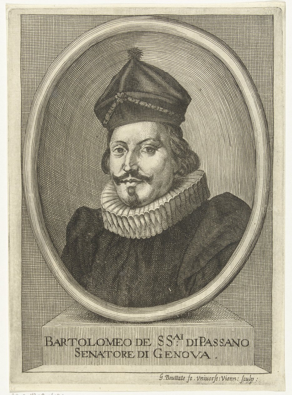 Retrato de Bartolomeo di Passano grabado tekijältä Gerard Bouttats