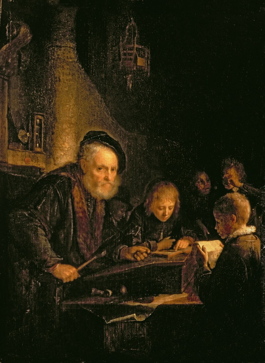 Koulumestari, 1645 tekijältä Gerrit Dou