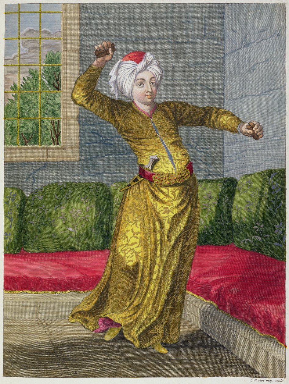 Tchingui, turkkilainen tanssija, 1700-luku tekijältä Gerard Jean Baptiste Scotin