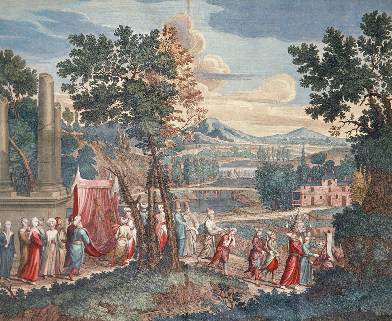 Turkkilainen hääkulkue, 1712-13 tekijältä Gerard Jean Baptiste Scotin