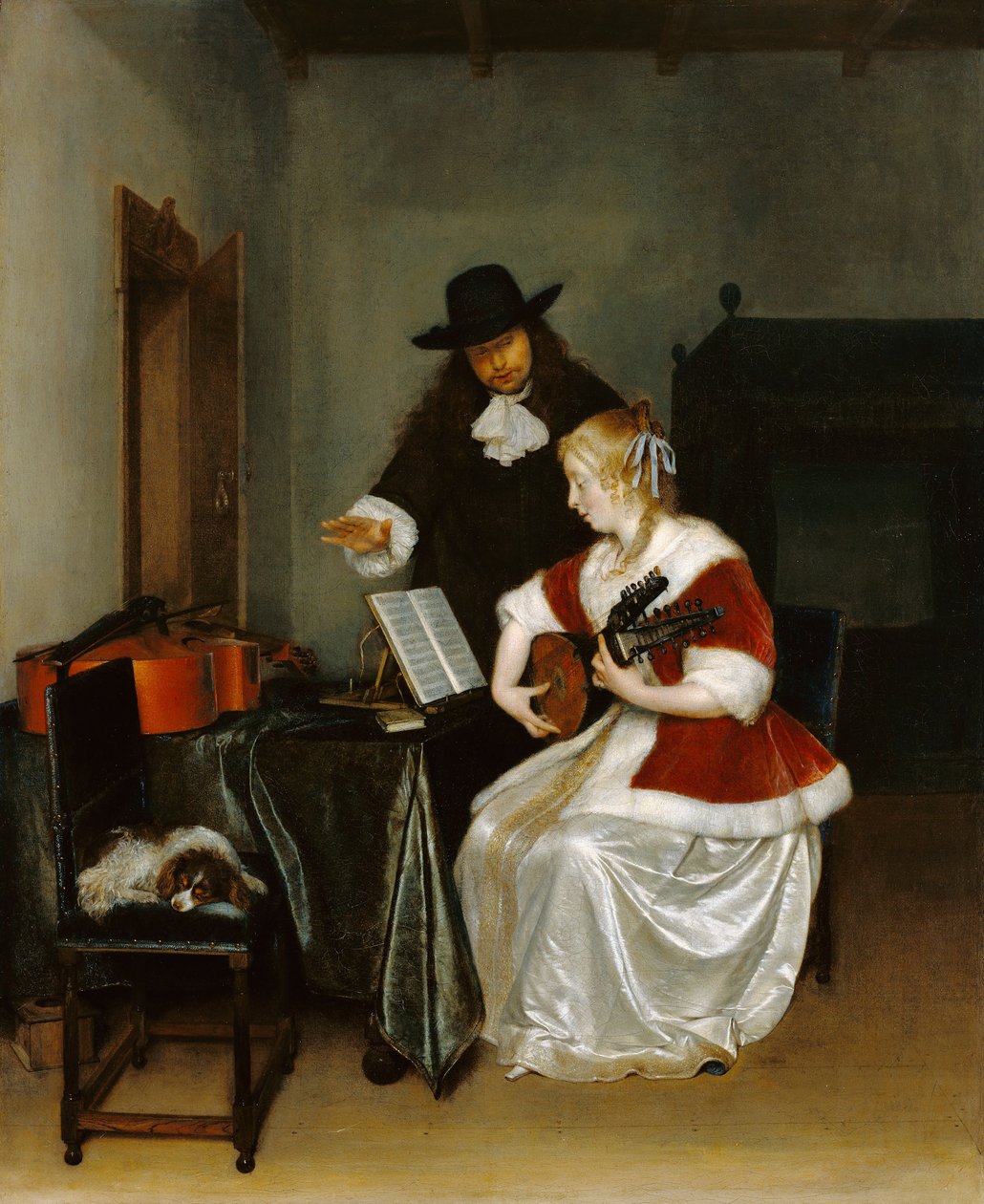 Musiikin oppitunti tekijältä Gerard ter Borch