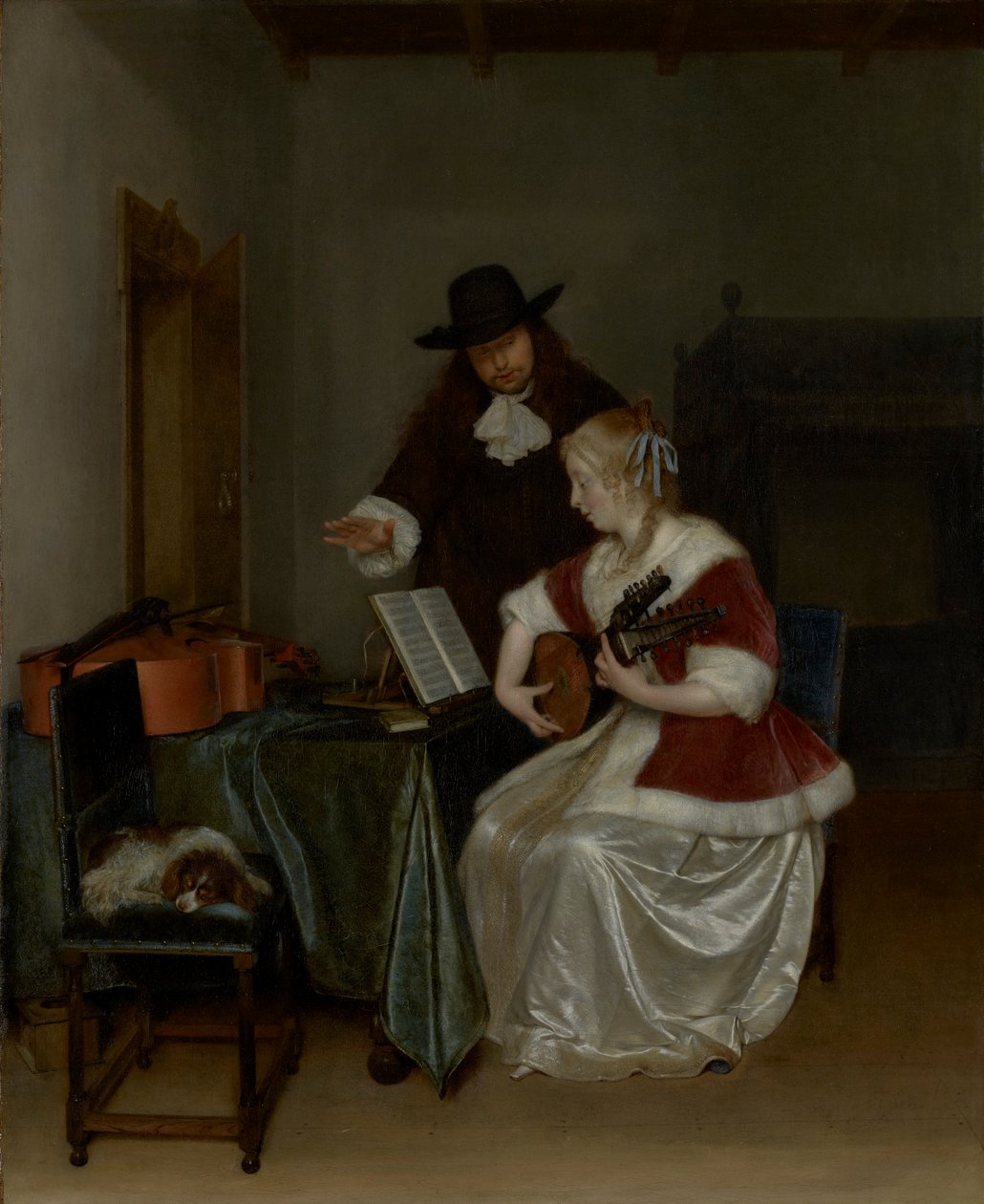 Musiikin oppitunti tekijältä Gerard ter Borch