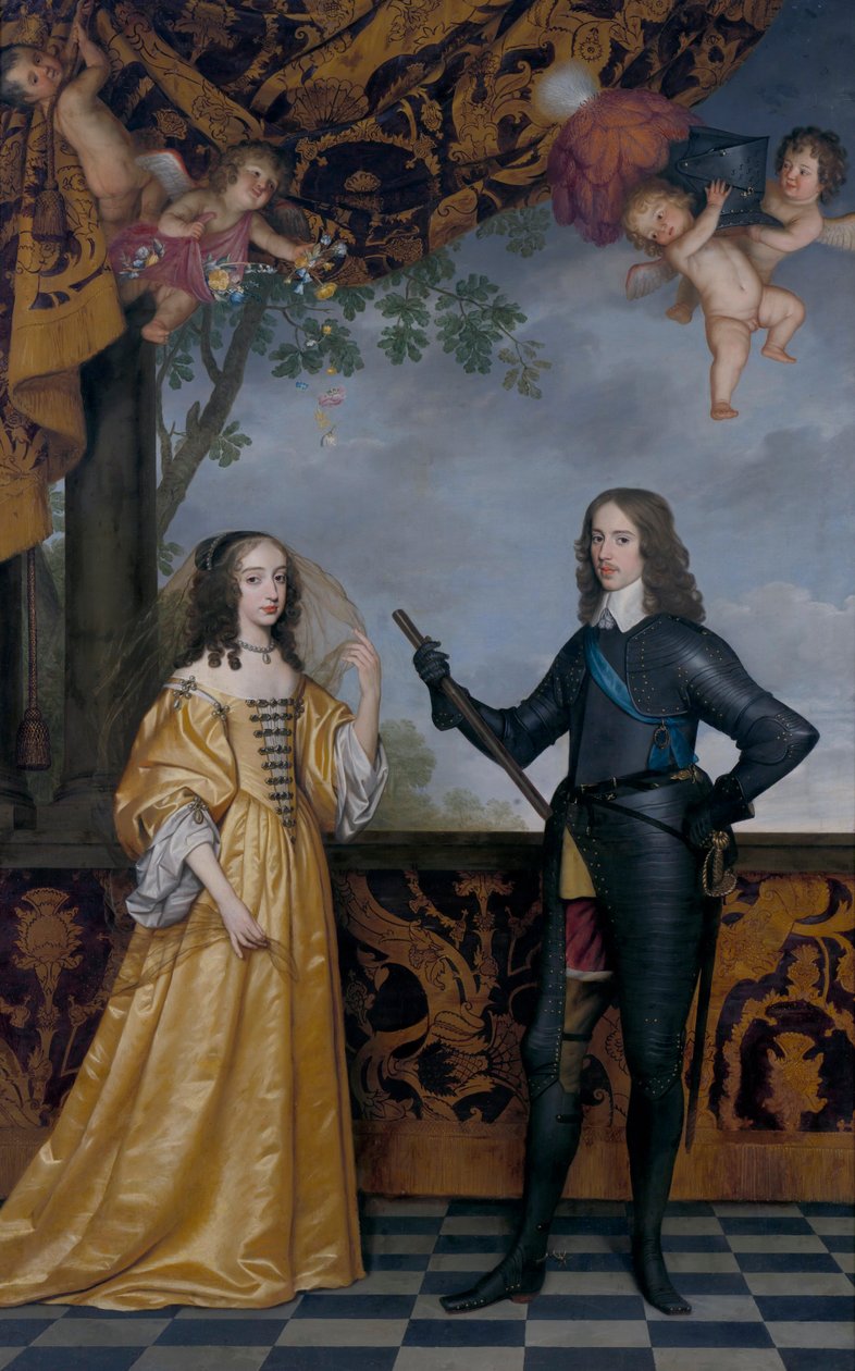 Kaksoismuotokuva William II: sta (1626-1650), Orangen prinssi ja hänen vaimonsa Mary Stuart (1631-1660) tekijältä Gerrit van Honthorst