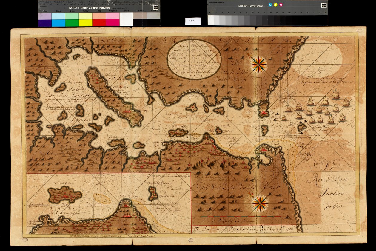 Rio de Janeiron lahden kartta, 1709-13. tekijältä Gerard van Keulen