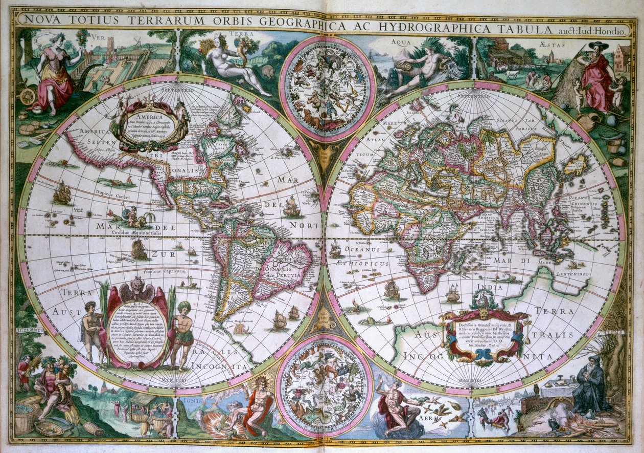 Maailmankartta. Kaikkien maiden uusi maailma tekijältä Gerard (after) Mercator