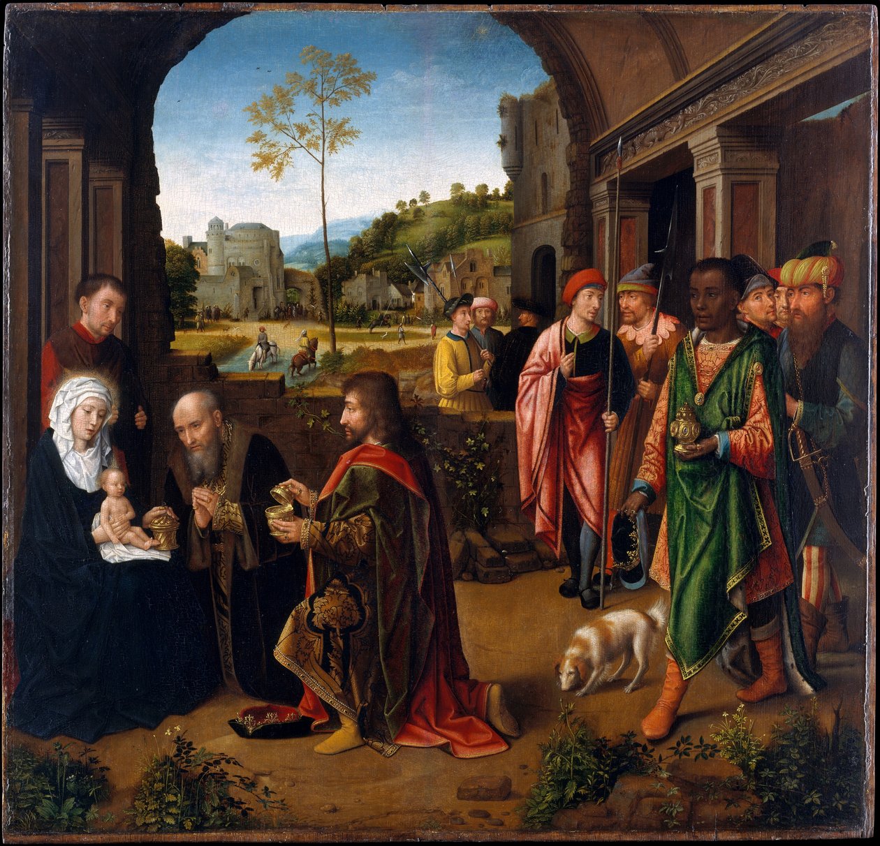 The Adoration of the Magi, n. 1520 (öljy puulle) tekijältä Gerard (studio of) David