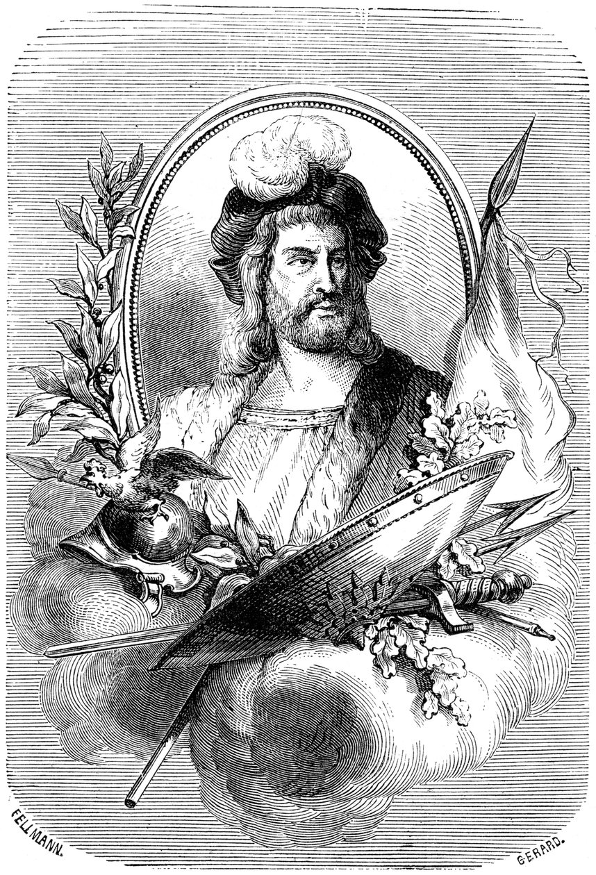 Pierre Terrail de Bayard, 1500-luvun ranskalainen sotilas, 1882-1884. tekijältä Gerard