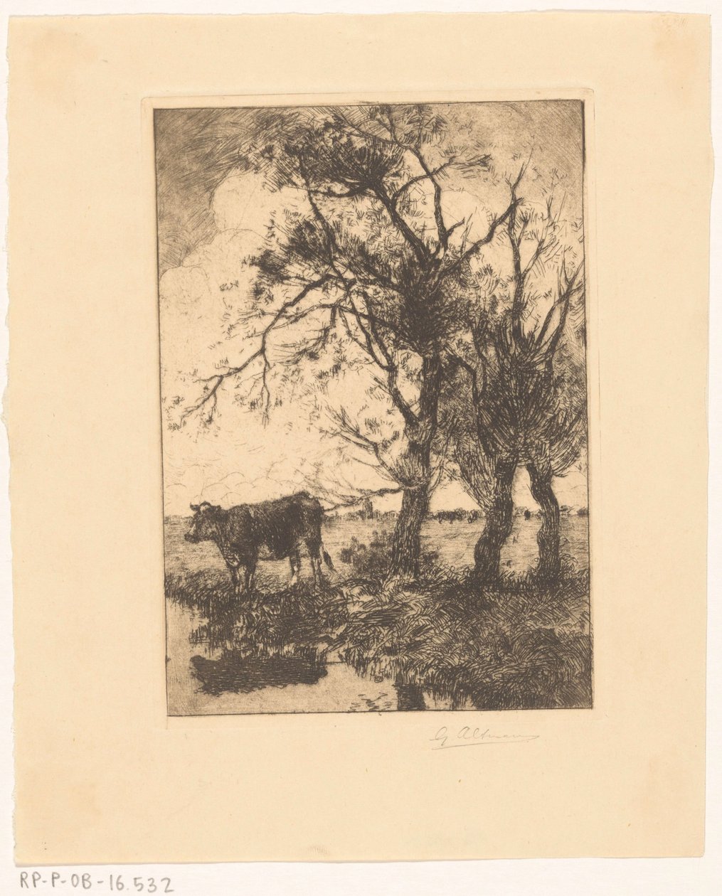 Lehmä rannalla tekijältä Gerard Altmann (signed by artist)