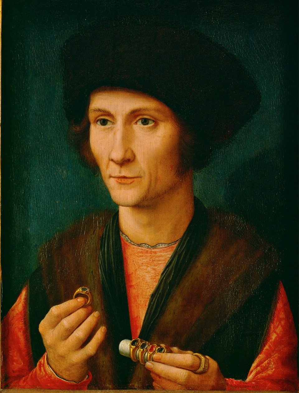 Kultaseppä, ehkä Jacques Cnoop, Gerard Davidin appiukko ... (öljy tammipuulle) tekijältä Gerard David
