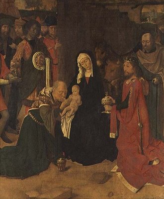 Adoration of the Magi, n. 1490 (öljy kankaalle) tekijältä Gerard David
