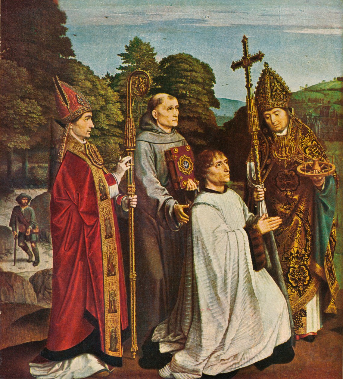 Kanoni Bernardijn Salviati ja kolme pyhää, 1501, 1909 tekijältä Gerard David