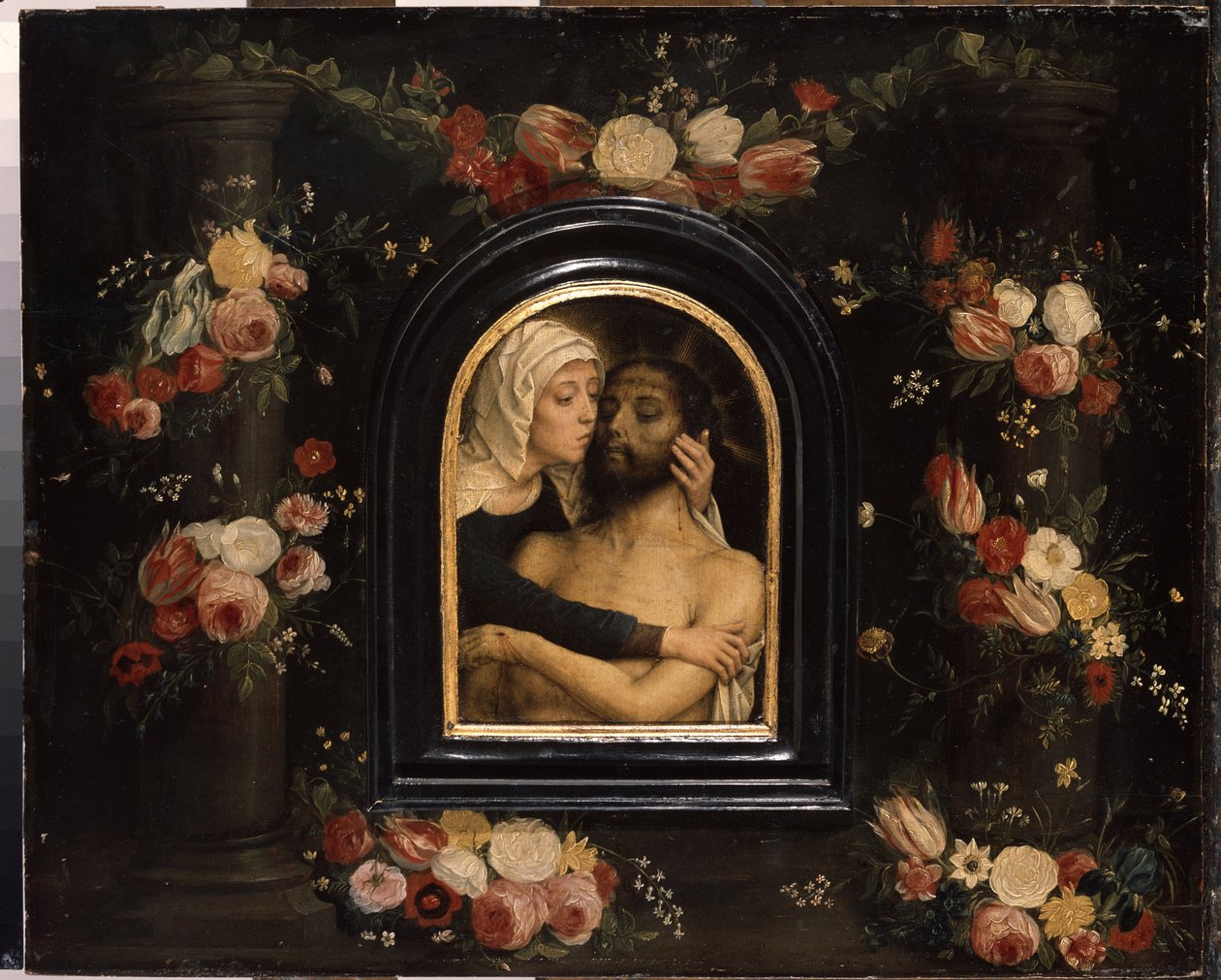 ""La deploration sur le christ mort"" (Valittelu kuolleesta Kristuksesta) Gerard Davidin maalaus (noin 1460-1523) Koko 36x44,5 cm Eremitaaši, Pietari tekijältä Gerard David