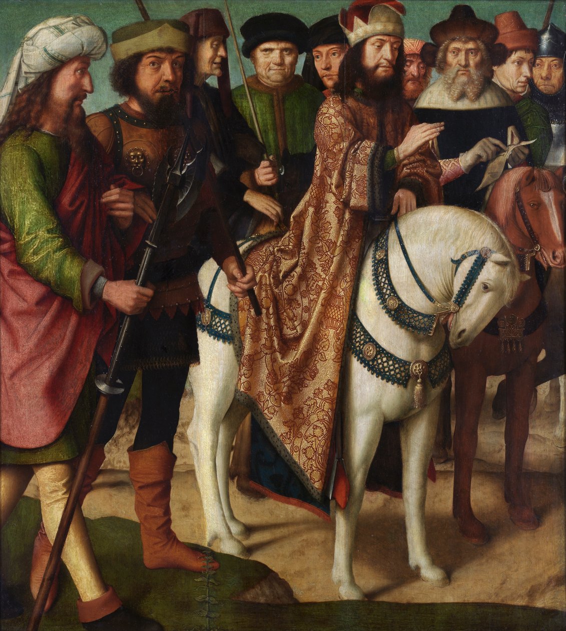 Roomalaiset sotilaat ja juutalaiset tuomarit (öljy paneelissa) tekijältä Gerard David