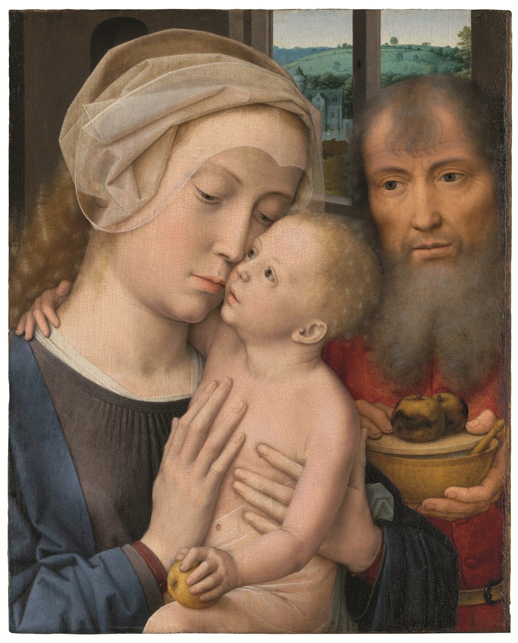 Pyhä perhe (öljy paneelissa) tekijältä Gerard David