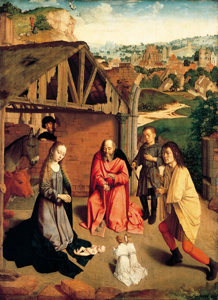 A Natividade, ca 1490, por Gerard David (ca 1460-1523) finlandês tekijältä Gerard David