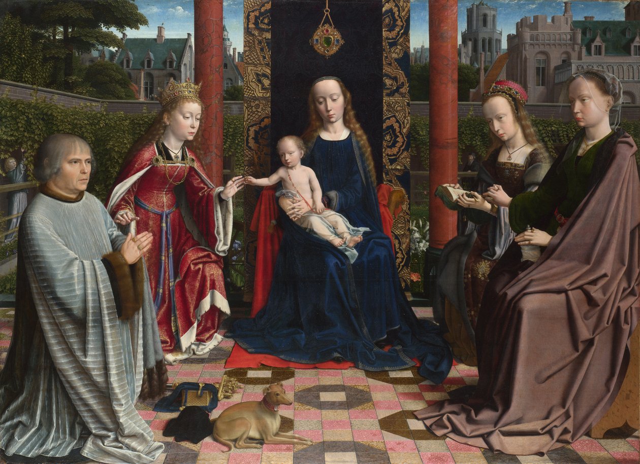Neitsyt ja lapsi pyhien ja lahjoittajan kanssa, n. 1510 tekijältä Gerard David