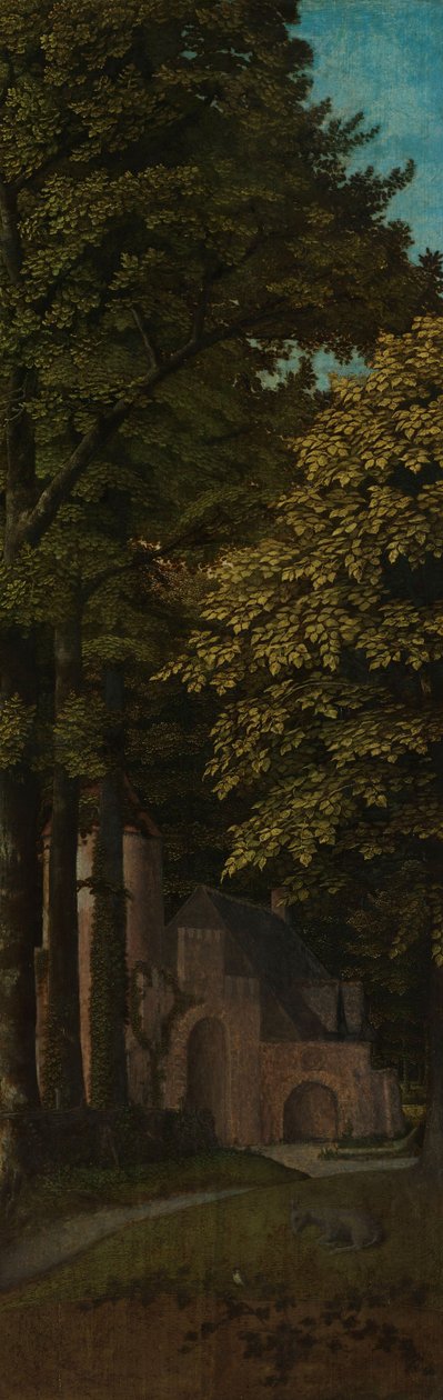 Näkymä metsässä, triptyykin vasen ulompi siipi, n. 1505-n. 1515 tekijältä Gerard David