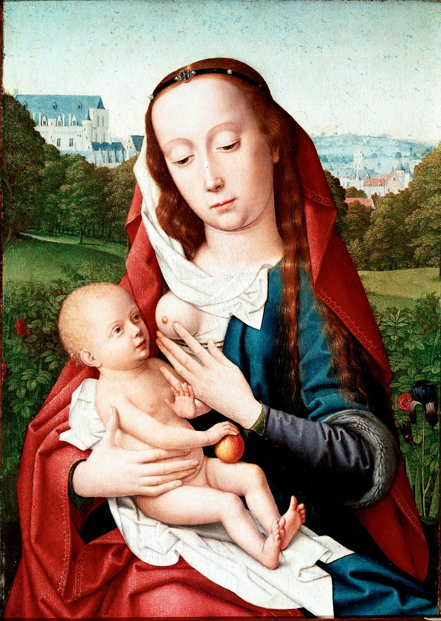 Neitsyt ja lapsi -maalaus, Gerard David (1460-1523) Madrid, Musee Lazaro Galdiano tekijältä Gerard David