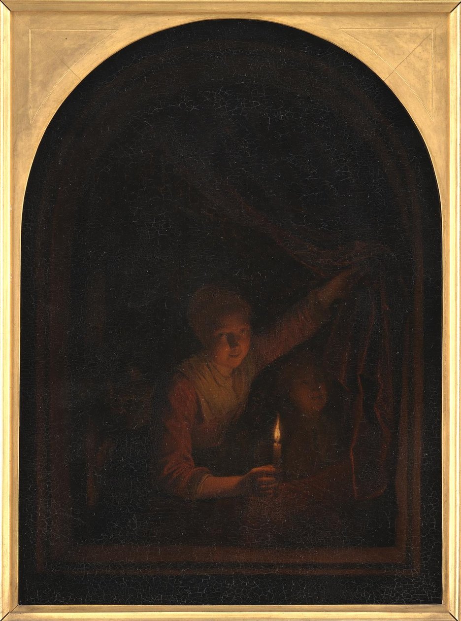 Tyttö kynttilän kanssa tekijältä Gerrit Dou