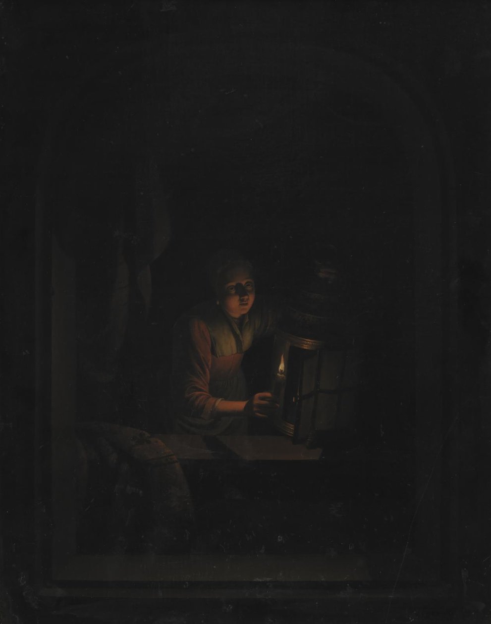 Tyttö kynttilän kanssa tekijältä Gerrit Dou