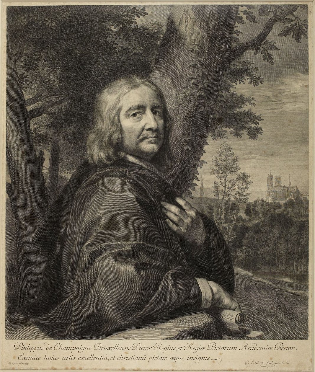 Philippe de Champaigne (Robert-Dumesnil VII, 239, nro 164, vedosvaihe I) tekijältä Gérard Edelinck