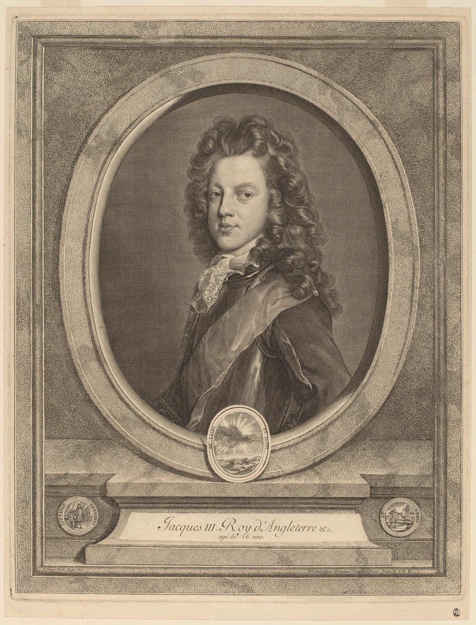 James III, Walesin prinssi tekijältä Gerard Edelinck after François de Troy