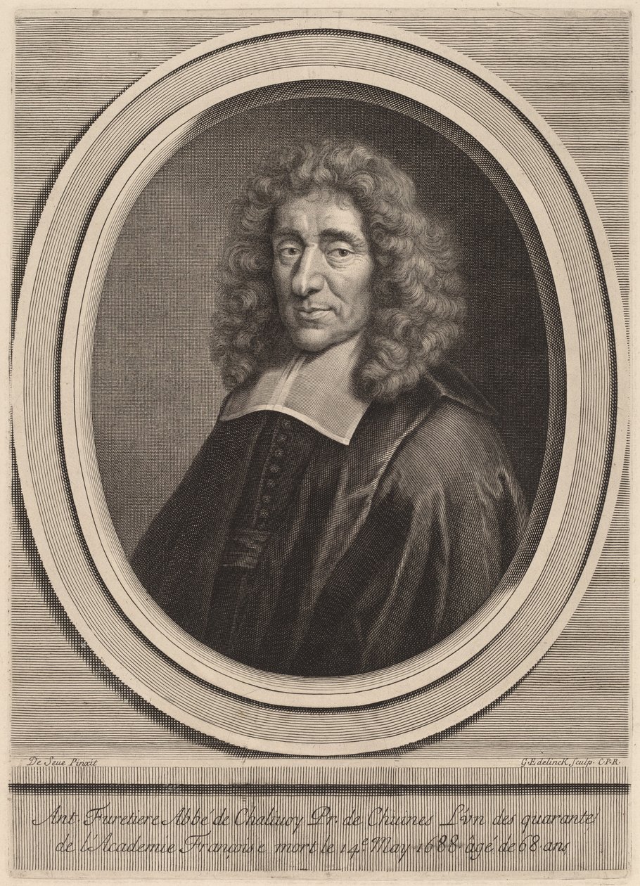 Antoine Furetiere tekijältä Gerard Edelinck after Gilbert de Seve