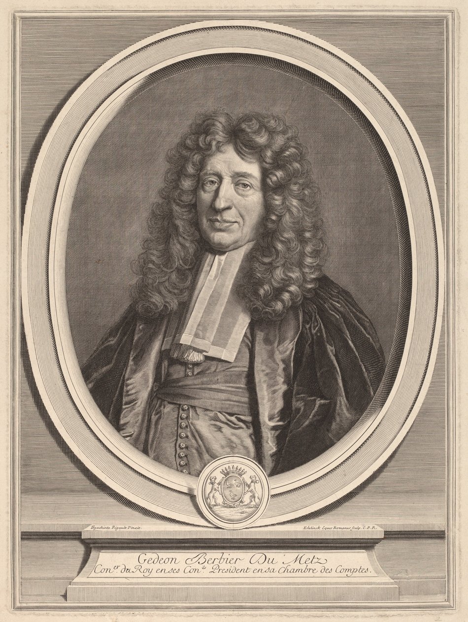 Gedeon Berbier-Du Metz tekijältä Gerard Edelinck after Hyacinthe Rigaud