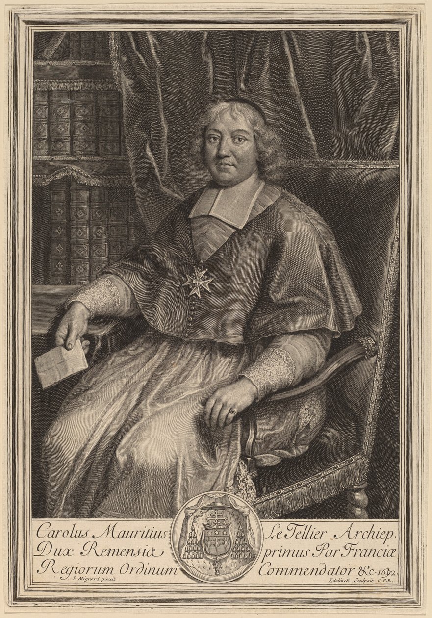 Charles Maurice Le Tellier tekijältä Gerard Edelinck after Pierre Mignard I
