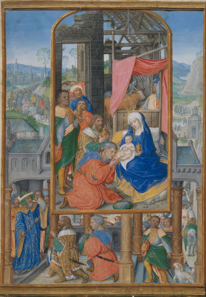 Käsikirjoitus valaistuksen kanssa Magi-jumalan palvonnassa, n. 1515-25. tekijältä Gerard Horenbout