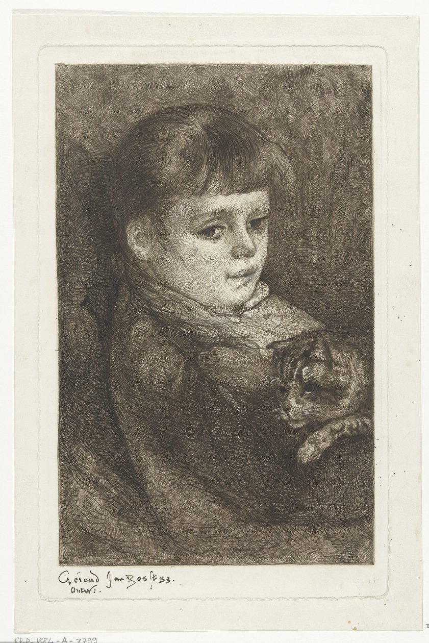 Muotokuva Eleonora Bosista kissan kanssa tekijältä Gerard Jan Bos (signed by artist)