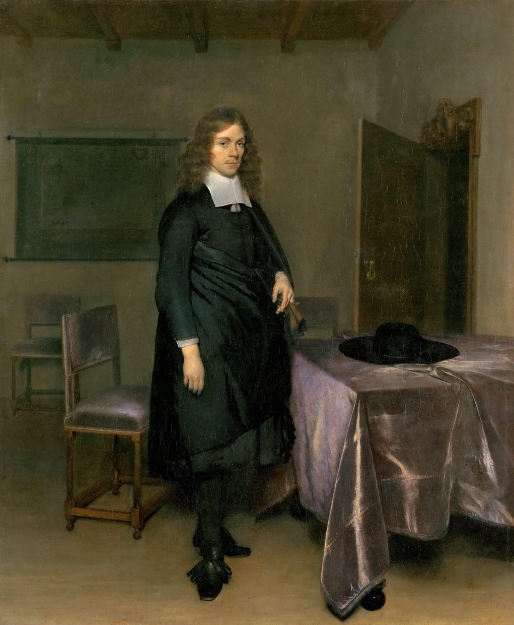 Gerard Ter Borchin (Terburg), nuoremman (1617-1681) miehen muotokuva - Öljy kankaalle - Tiroler Landesmuseum Ferdinandeum, Innsbruck tekijältä Gerard Terborch