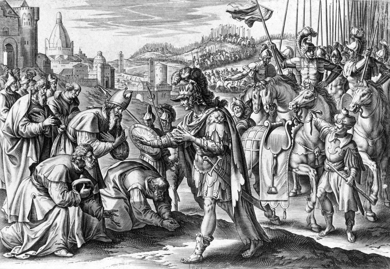 Saint Loup, Troyesin piispa saamassa Attilan (kaiverrus) tekijältä Gerard de Jode