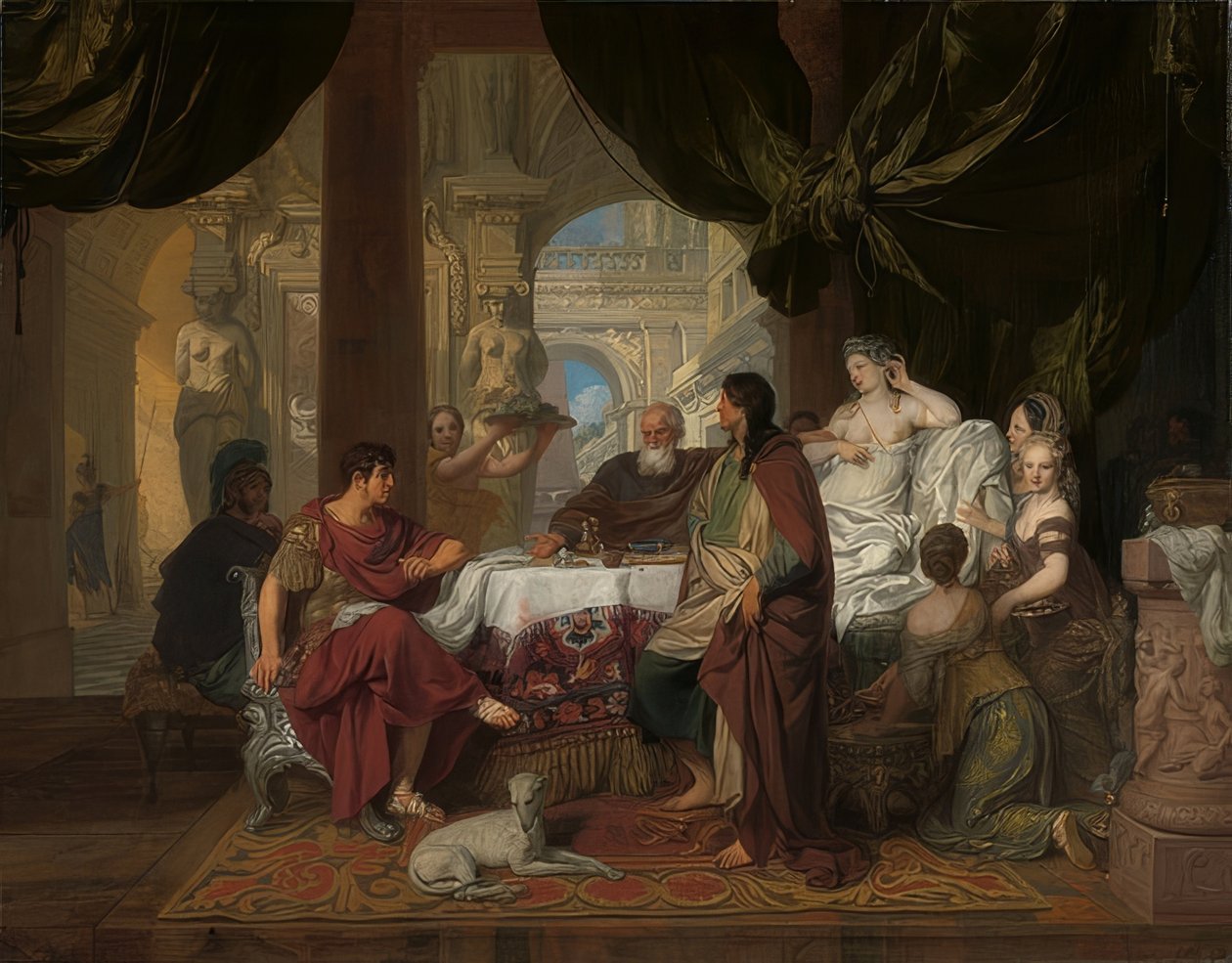 Kleopatran juhla. Noin 1675-80 tekijältä Gerard de Lairesse