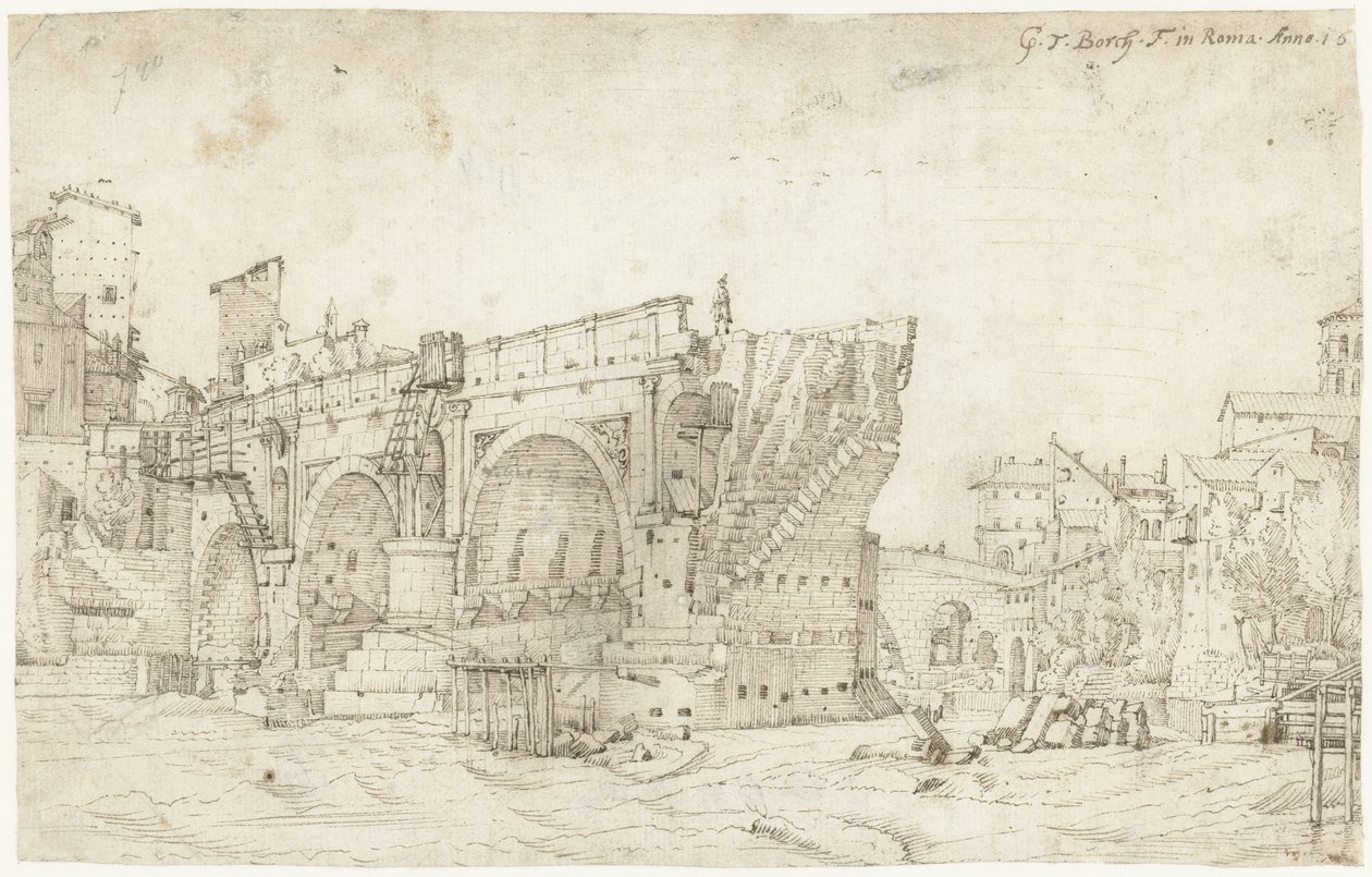 Ponte Rotto Tiberin yli, Rooma tekijältä Gerard ter Borch