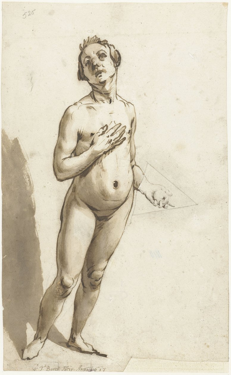 Seisomassa Adam tekijältä Gerard ter Borch