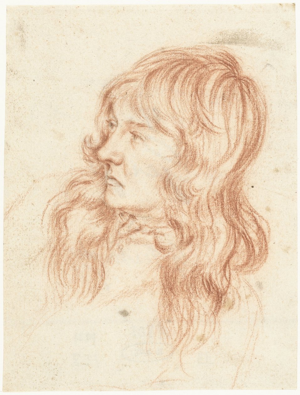 Nuoren miehen pää vasemmalla tekijältä Gerard ter Borch (II)