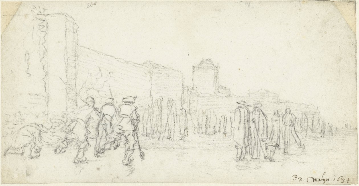 Jääviihdettä Zijlpoortissa Haarlemissa tekijältä Gerard ter Borch (II)