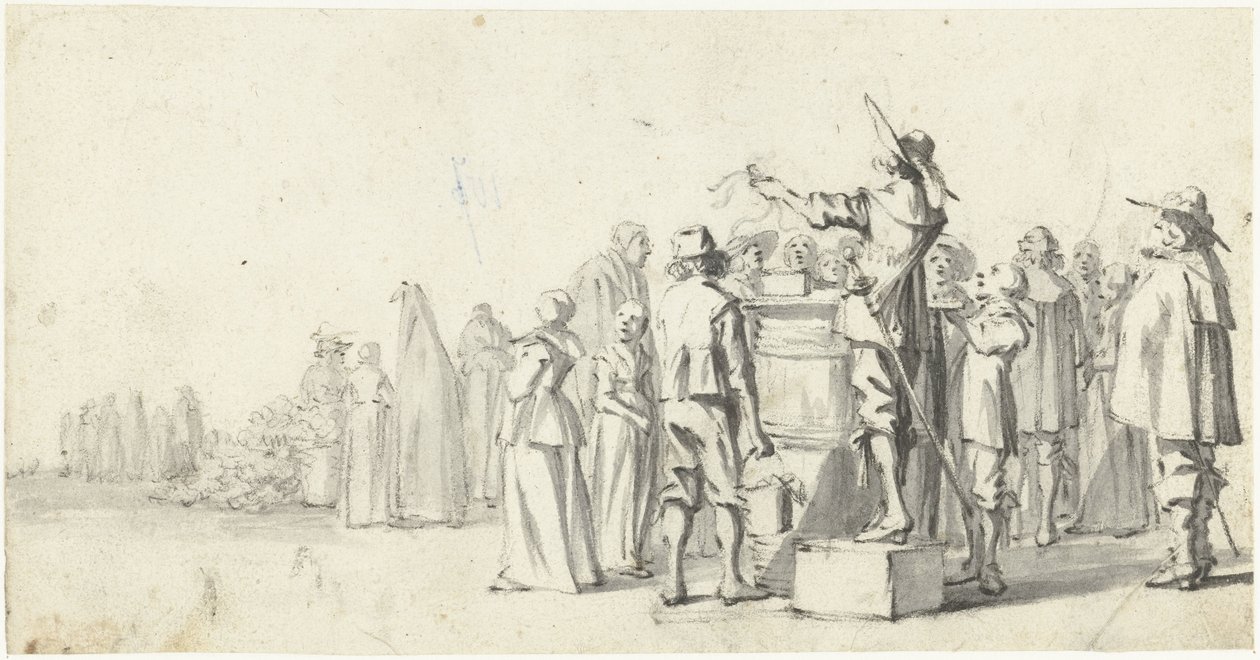 Ilmoittaja torilla tekijältä Gerard ter Borch (II)