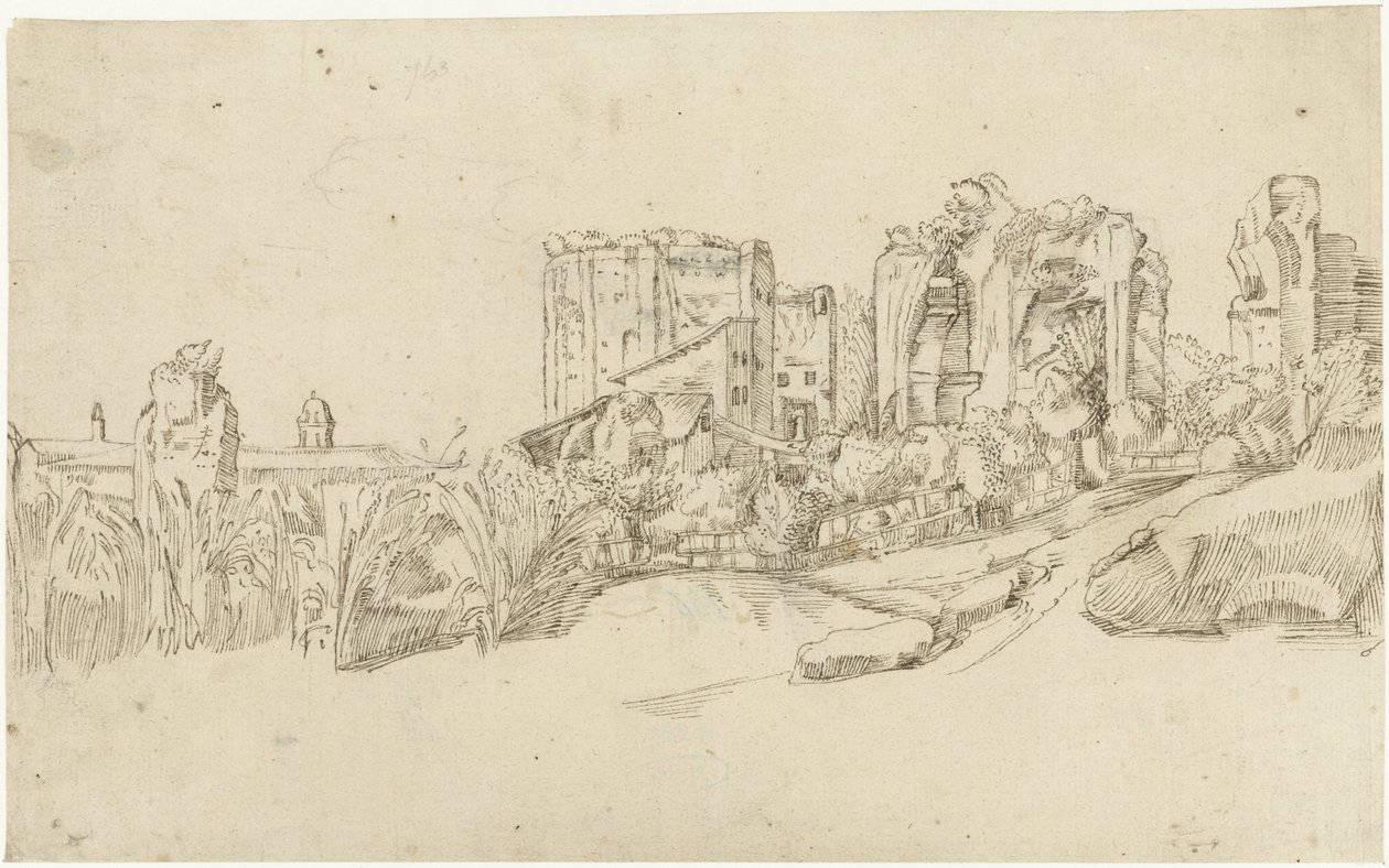 Trajanuksen kylpylän rauniot tekijältä Gerard ter Borch (II)