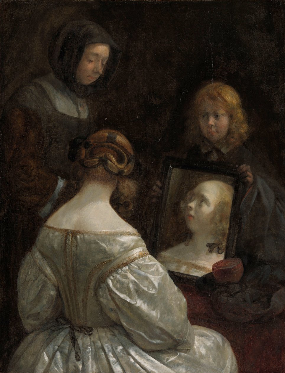 Nainen peilissä tekijältä Gerard ter Borch (II)