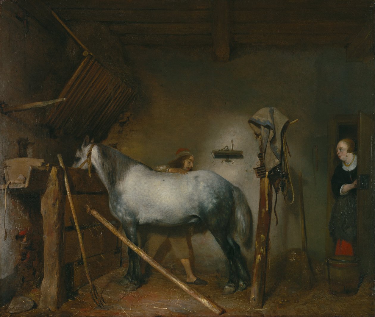 Hevostalli tekijältä Gerard ter Borch
