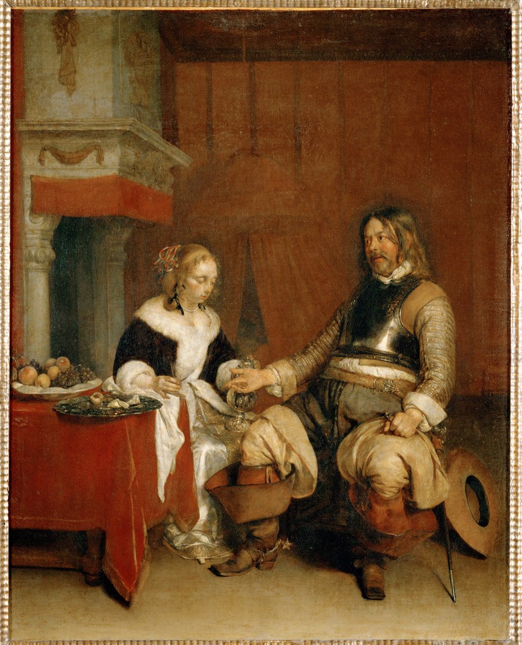 Le galant militaire - Reipas upseeri ... tekijältä Gerard ter Borch or Terborch