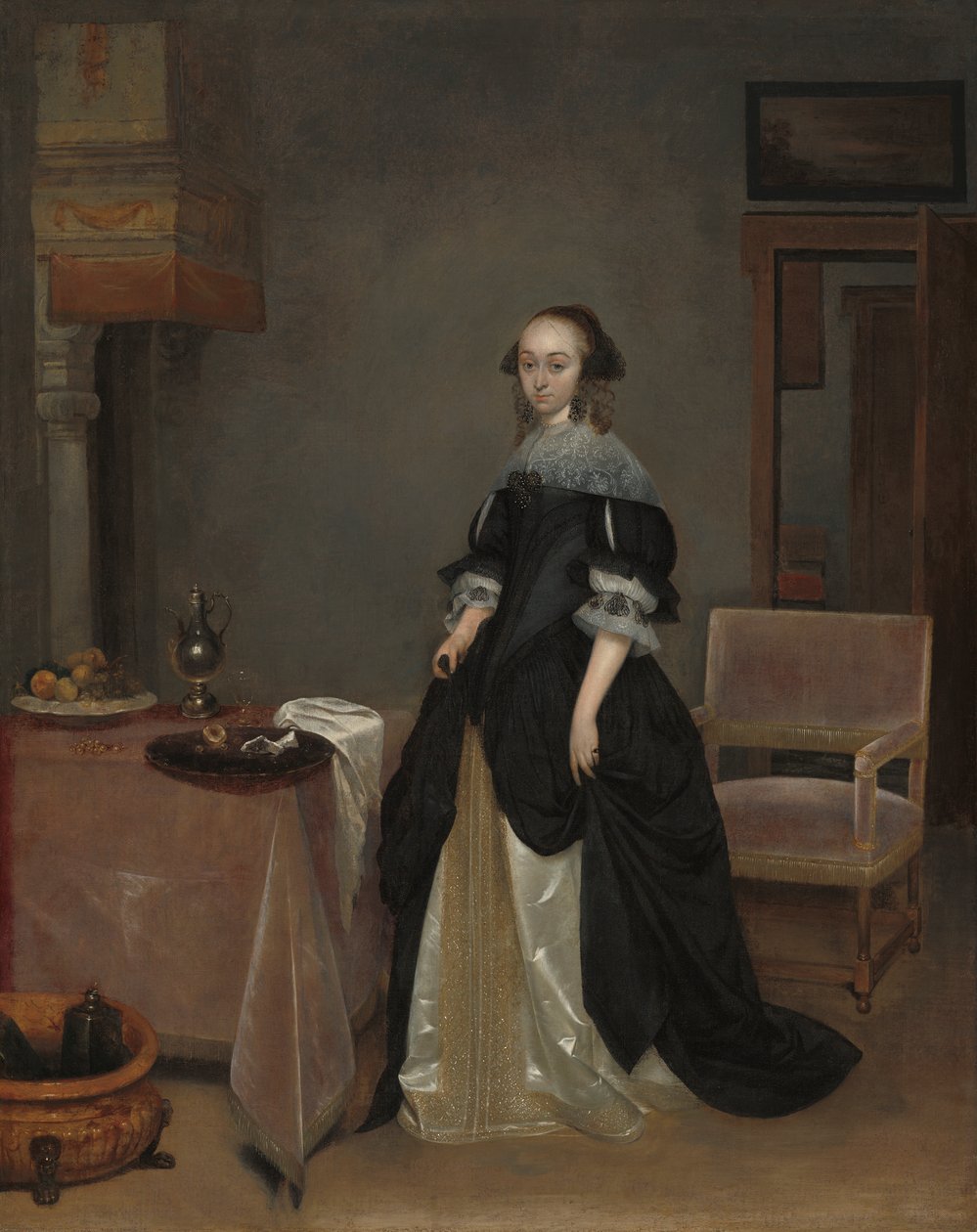 Suchtelenin Maria, n. 1666 tekijältä Gerard ter Borch