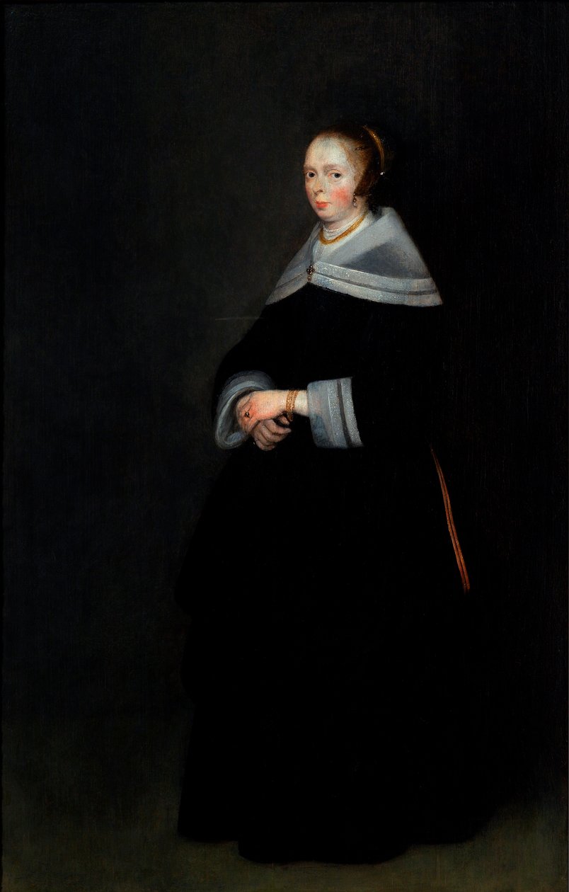 Naisen muotokuva (öljy paneelille) tekijältä Gerard ter Borch or Terborch
